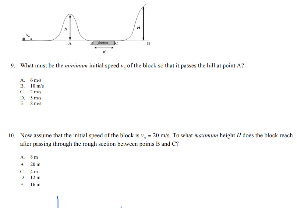 Solved A block enters the track shown in the figure below | Chegg.com