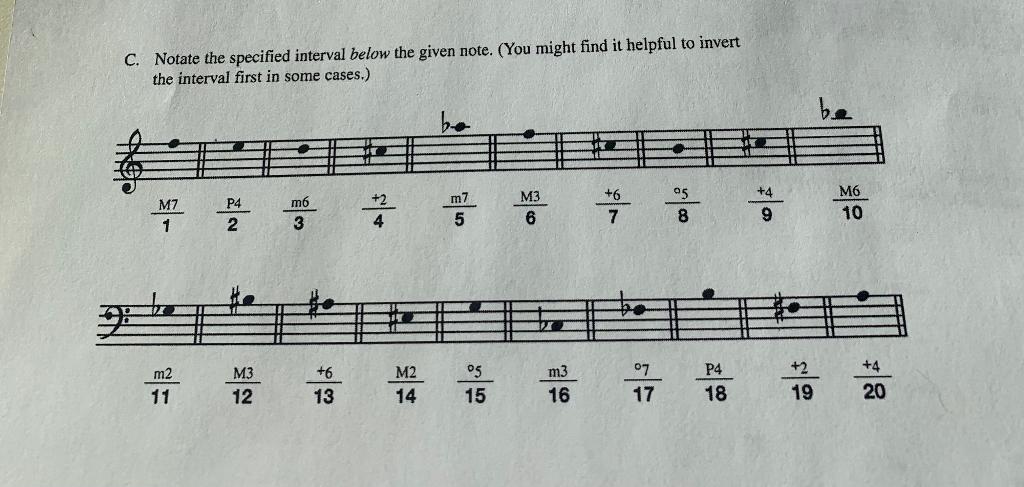 Solved C. Notate the specified interval below the given | Chegg.com