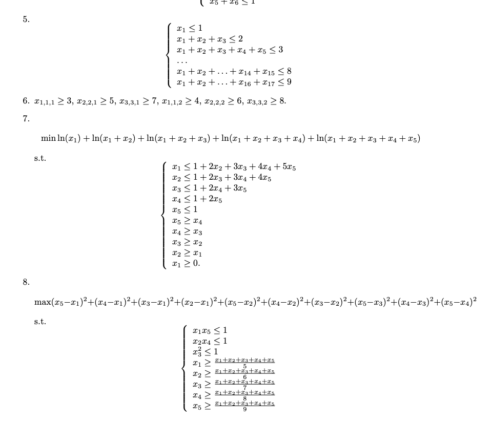 Solved Parts 5, 6, 7, 8. Write each of the following as | Chegg.com