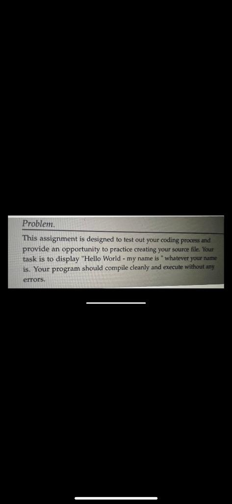 Solved Problem This Assignment Is Designed To Test Out Your Chegg
