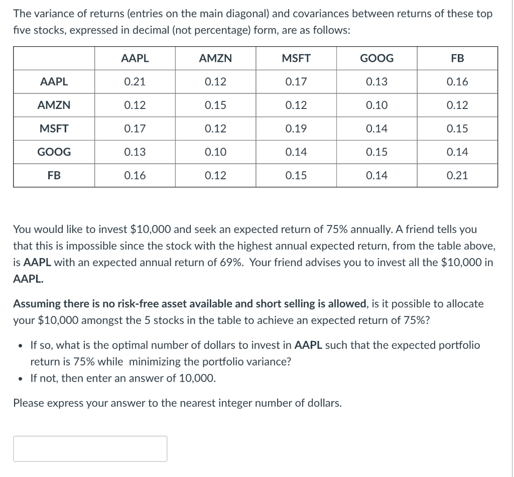 Solved The top 5 stocks in the S&P 500 index, when ranked by