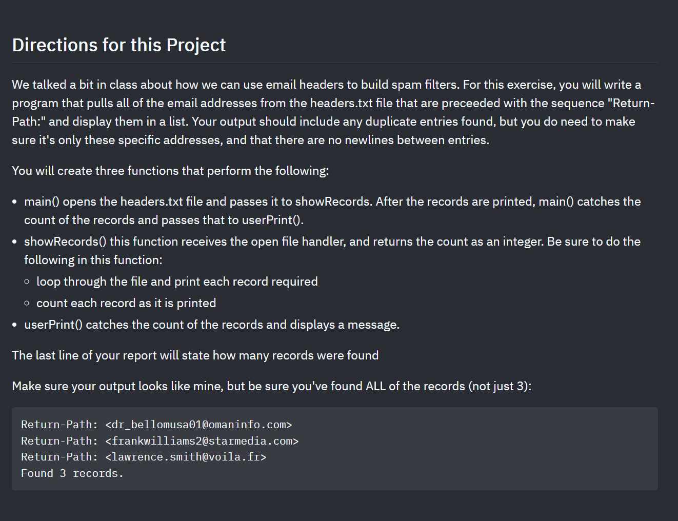 Solved Directions for this Project We talked a bit in class | Chegg.com