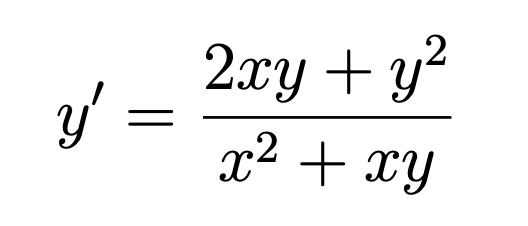 Solved y′=x2+xy2xy+y2 | Chegg.com