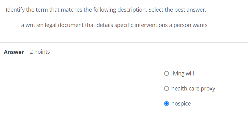 Solved Identify The Term That Matches The Following | Chegg.com