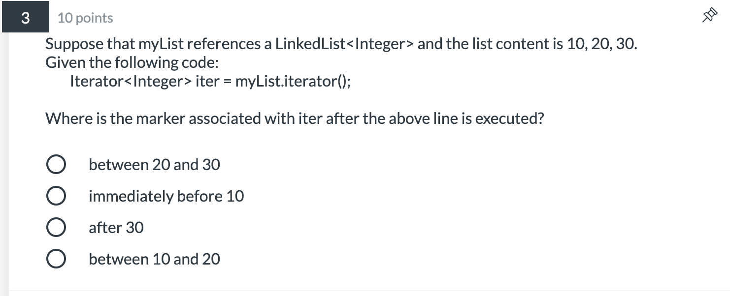 Solved 1 10 points Given the following linked list, we have | Chegg.com