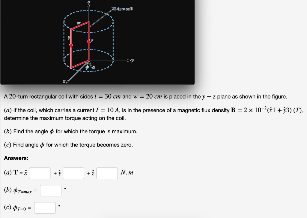 Solved Tuon Coil W A Turn Rectangular Coil With Sid Chegg Com