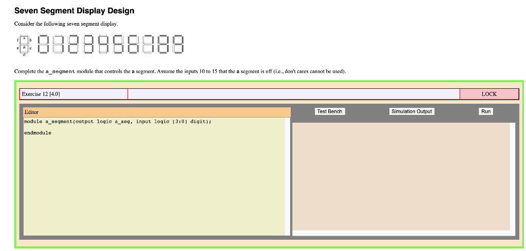 Solved Seven Segment Display Design Consider the following | Chegg.com