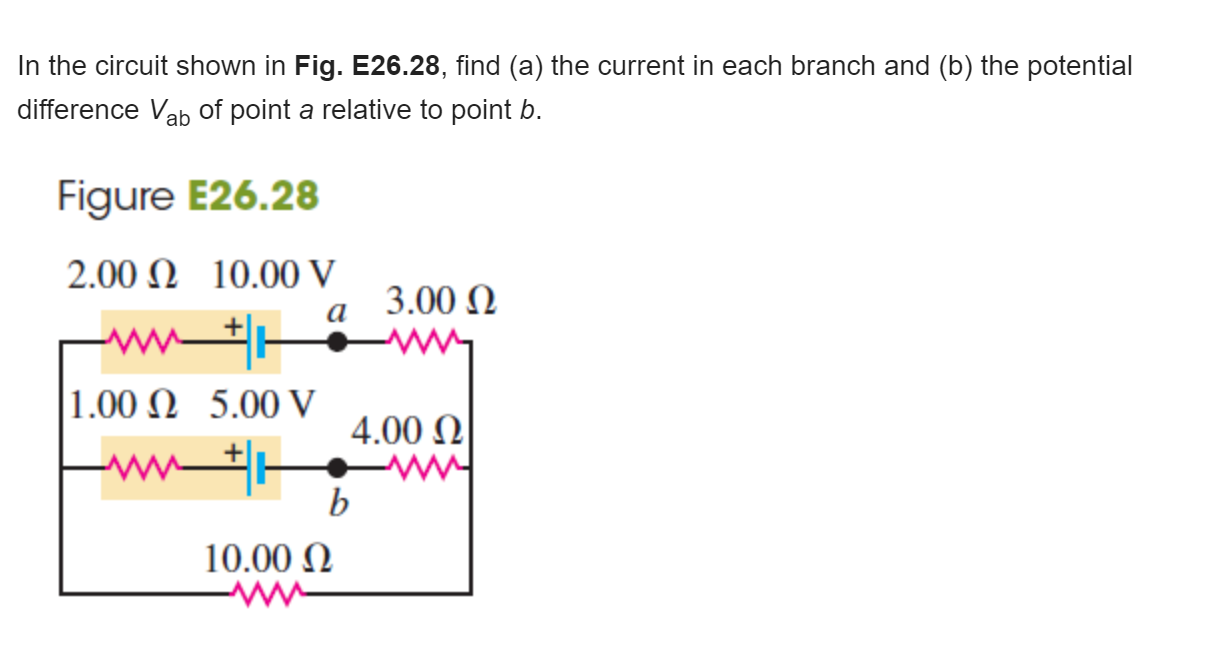 Solved In the circuit shown in Fig. E26.28, find (a) the | Chegg.com
