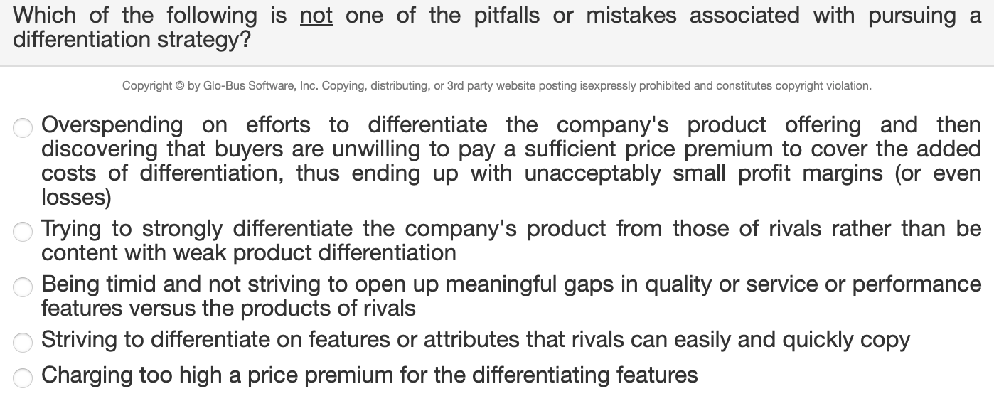 Solved Which of the following is not one of the pitfalls or | Chegg.com