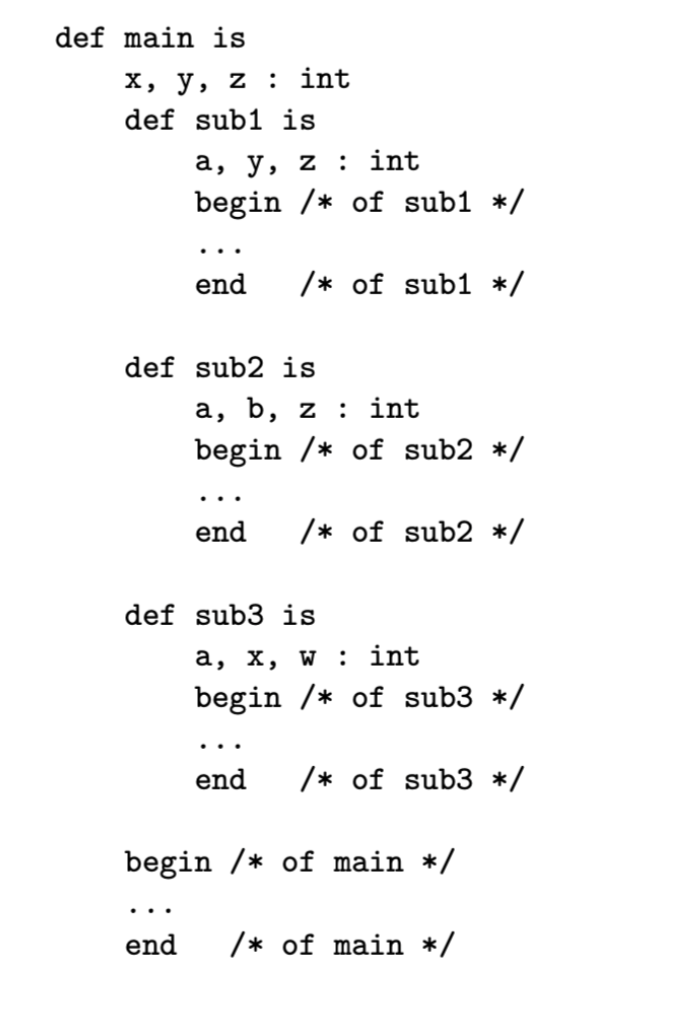 Solved Given the following calling sequences and assuming | Chegg.com