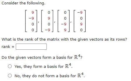 Solved Answer the exercise below by considering the matrix Chegg