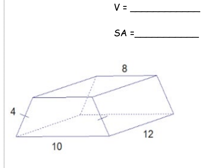 Solved Find the Volume and SA | Chegg.com