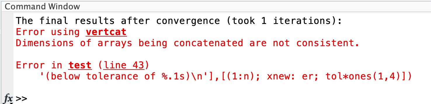 Hi My Code On Matlab Seems To Have A Bug I Can'T Find | Chegg.Com