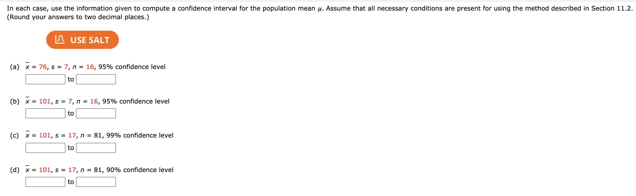 Solved In each case, use the information given to compute a | Chegg.com