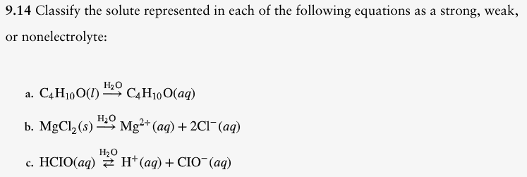 Solved 9.14 ﻿Classify the solute represented in each of the | Chegg.com