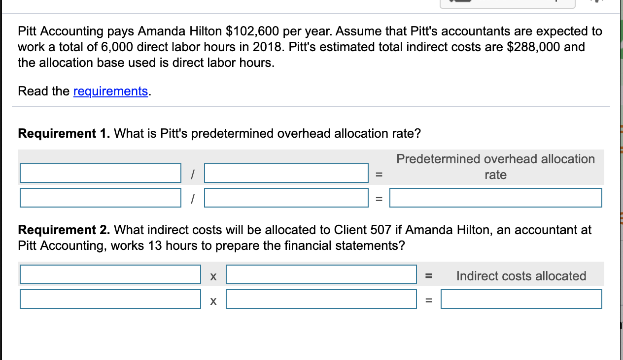Solved Pitt Accounting pays Amanda Hilton 102,600 per year.