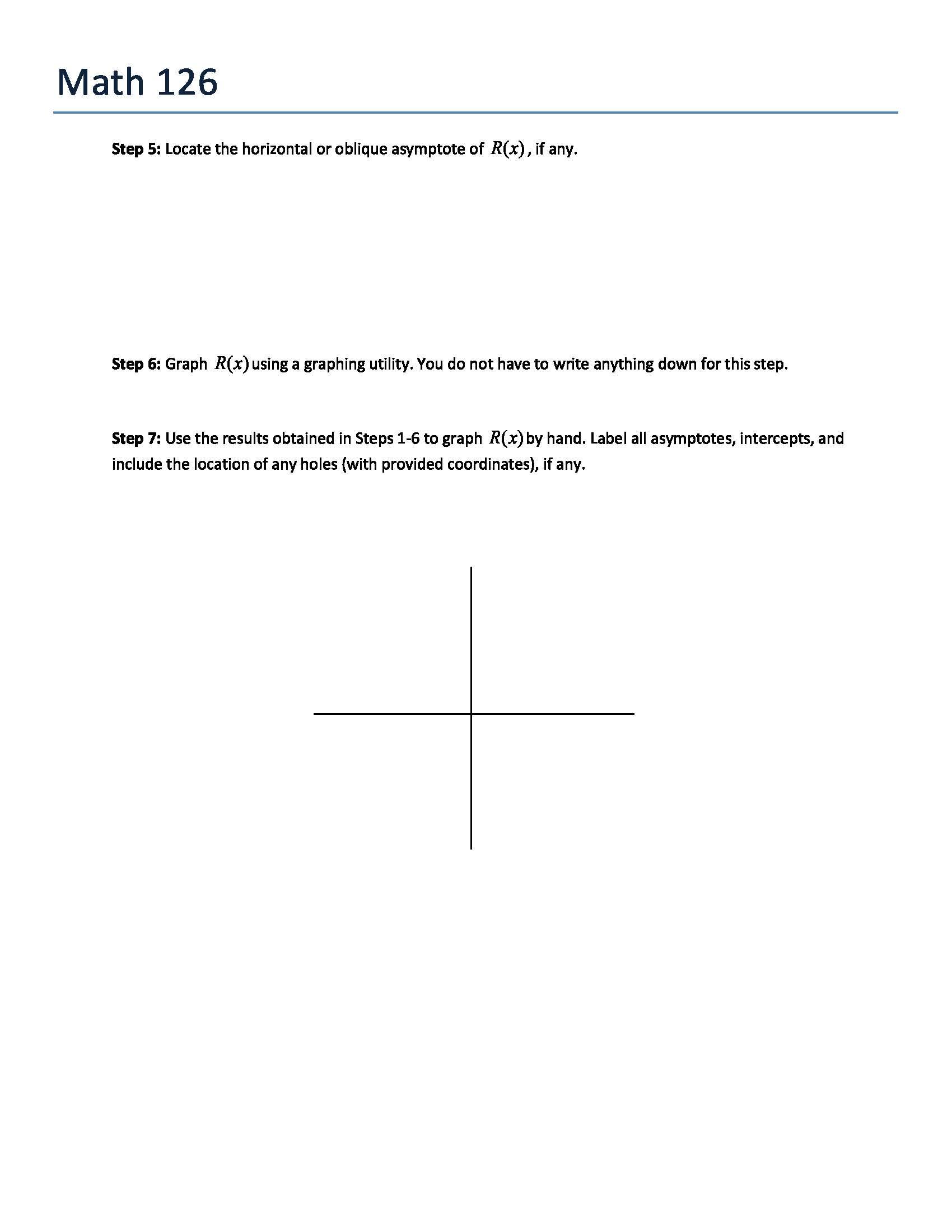 Solved Math 126 x2 - 4x-5 2. Analyze the graph of the | Chegg.com