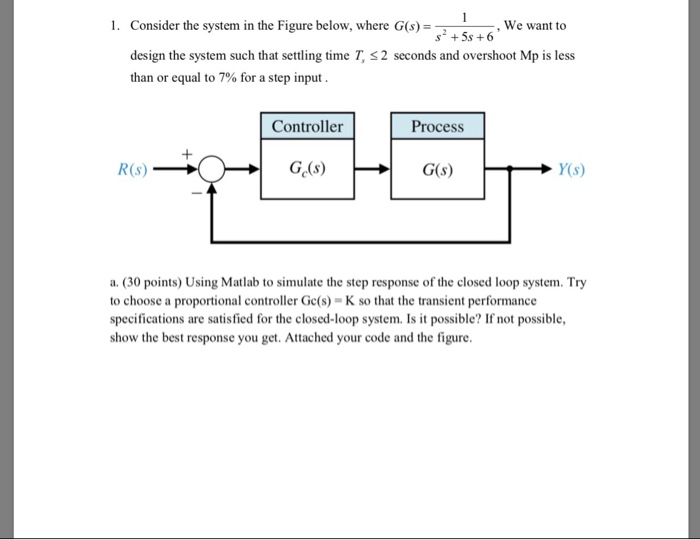 Solved b. (30 points) Using Matlab to simulate the step | Chegg.com