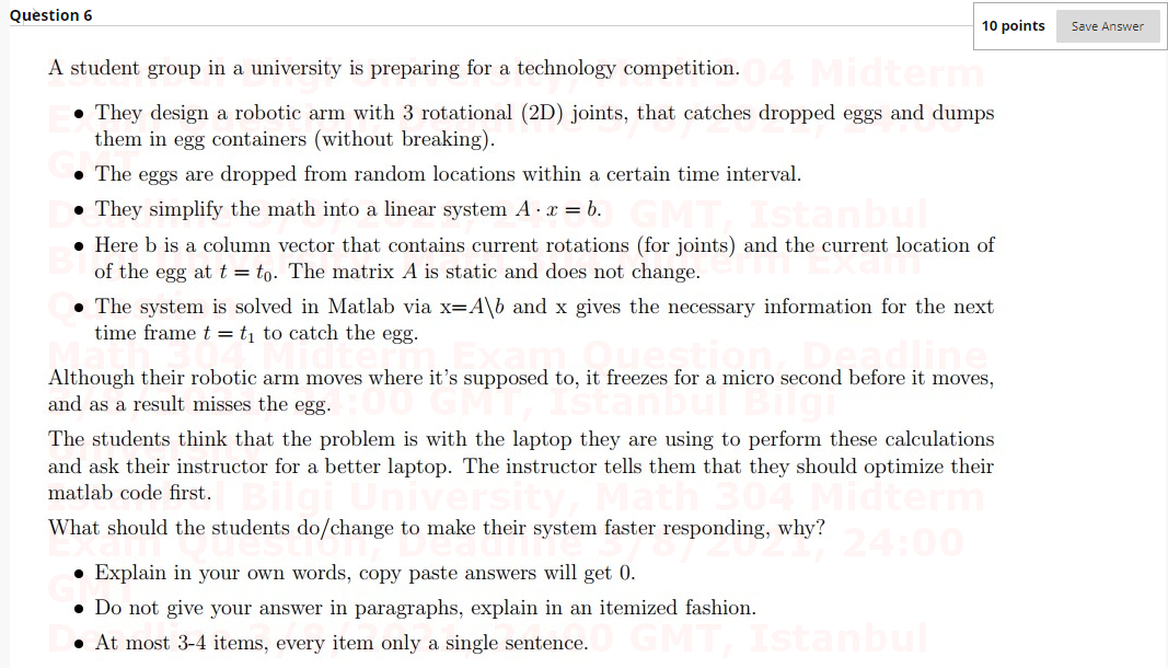 Solved Question 6 10 points Save Answer A student group in a | Chegg.com