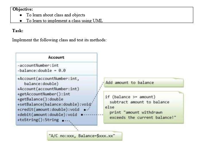 Solved Objective: To learn about class and objects To learn | Chegg.com