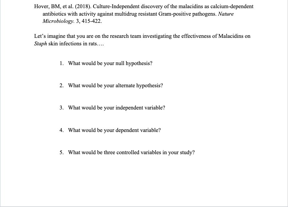 experimental design and methods reading answers