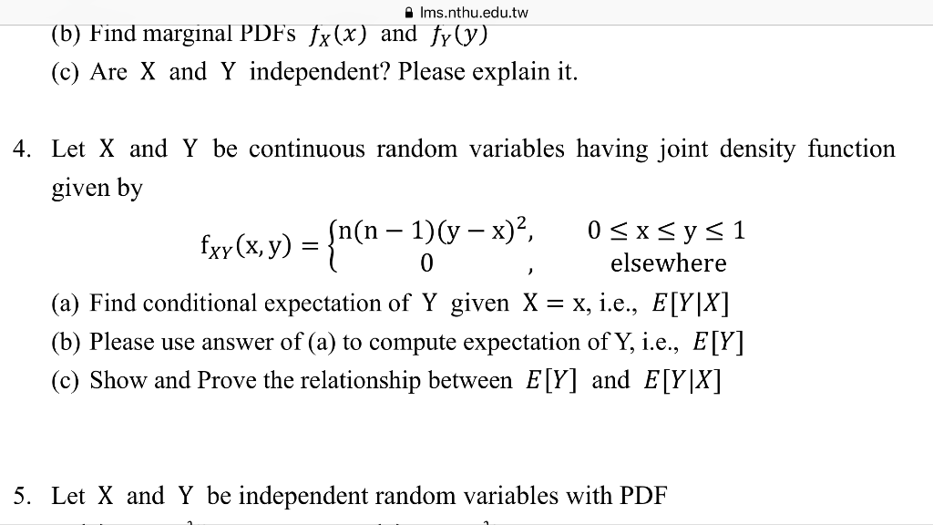 Solved Ims.nthu.edu.tw (b) Find marginal PDFs fx(x) and Jy | Chegg.com