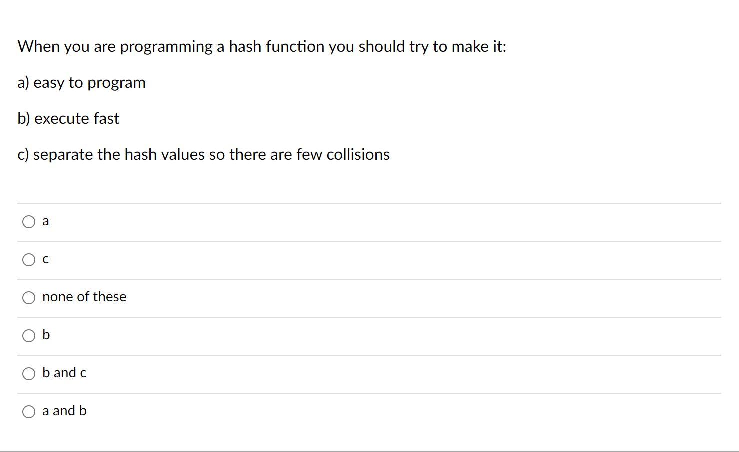 Solved When you are programming a hash function you should | Chegg.com