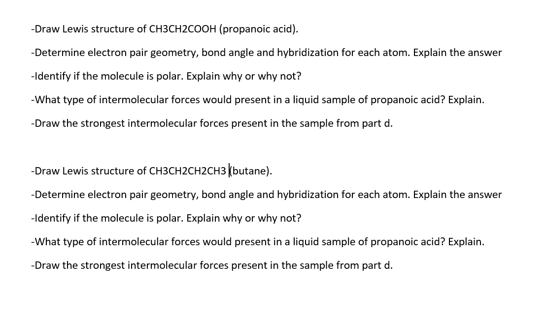 ch3ch2cooh structure de Lewis