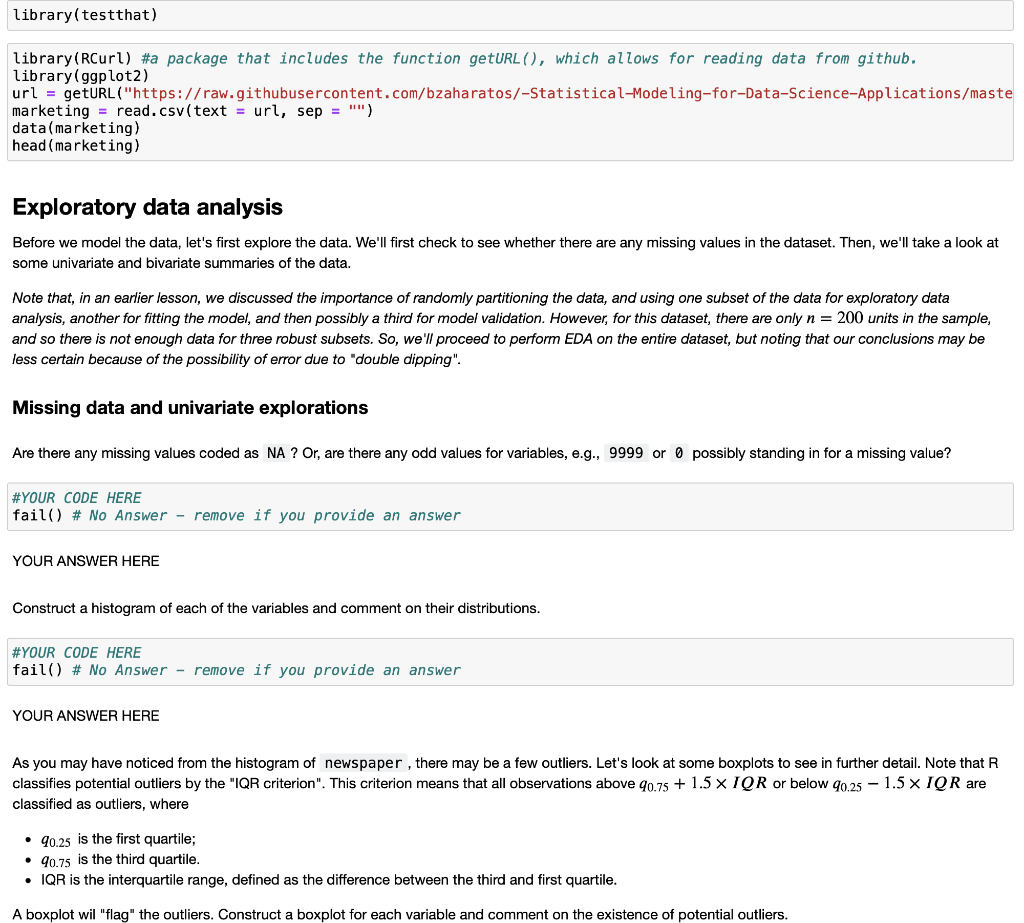 library(testthat) library(RCurl) #a package that | Chegg.com