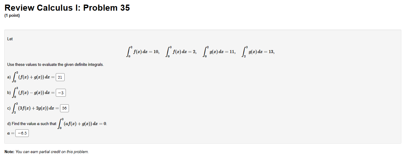 Solved Review Calculus I: Problem 35 (1 point) Let | Chegg.com