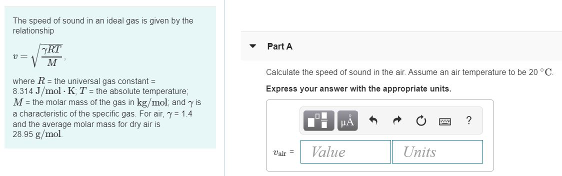 Solved The speed of sound in an ideal gas is given by the | Chegg.com