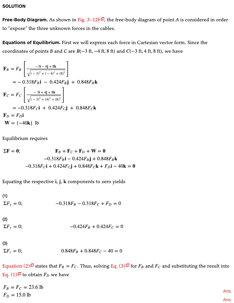 Solved Determine the force in each cable used to support the | Chegg.com