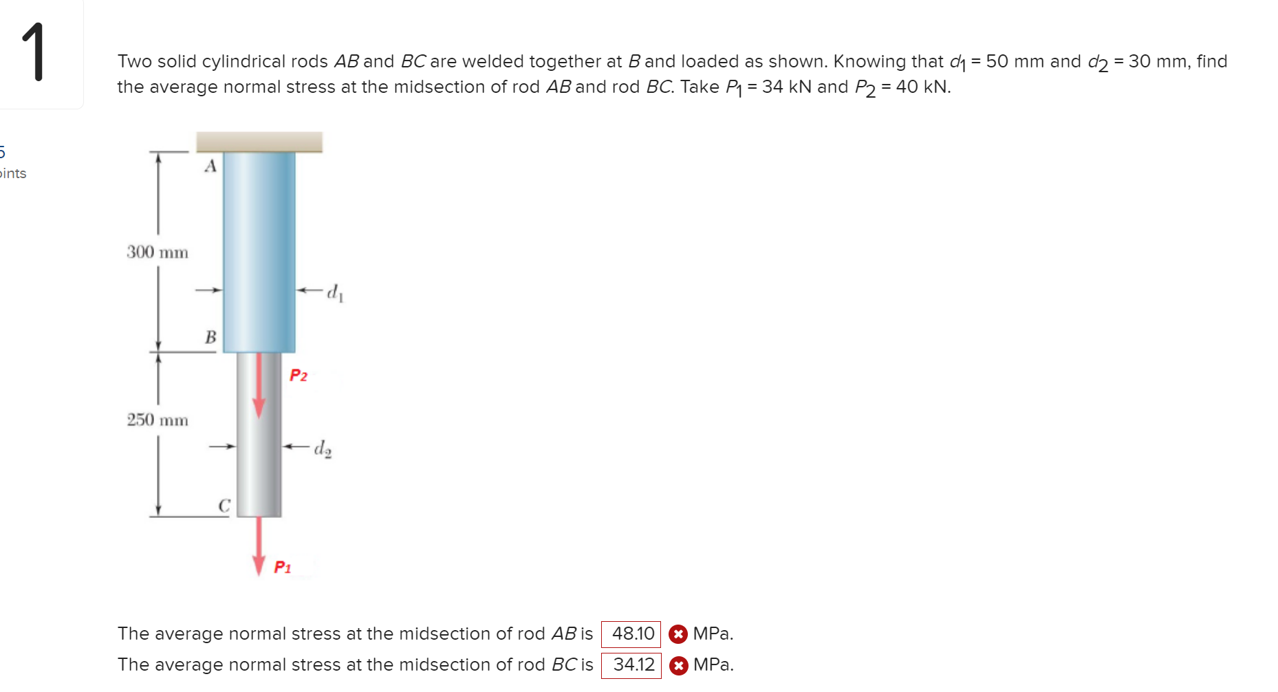 Solved Two Solid Cylindrical Rods AB And BC Are Welded | Chegg.com