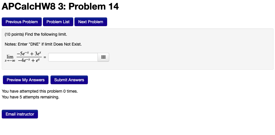 Solved APCalcHW8 3: Problem 14 Previous Problem Problem List | Chegg.com
