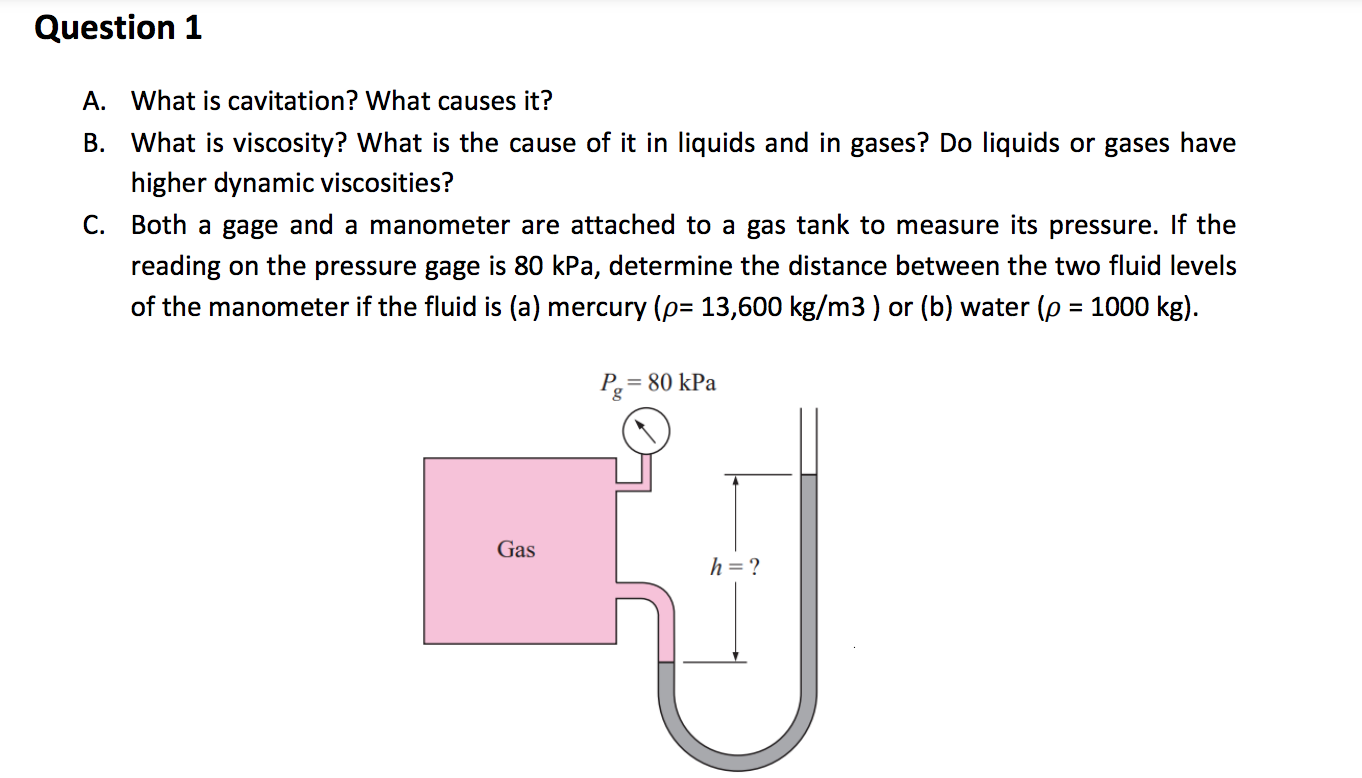 Solved Question 1 A. What is cavitation? What causes it? B. | Chegg.com
