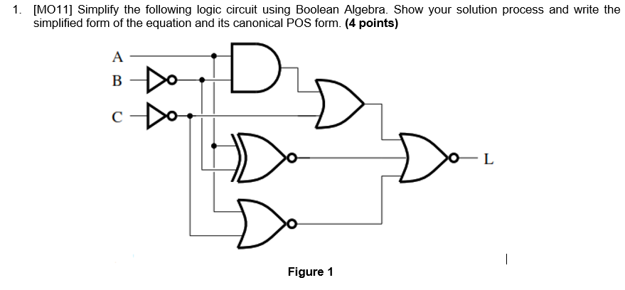 Solved 1. [M011] Simplify the following logic circuit using | Chegg.com