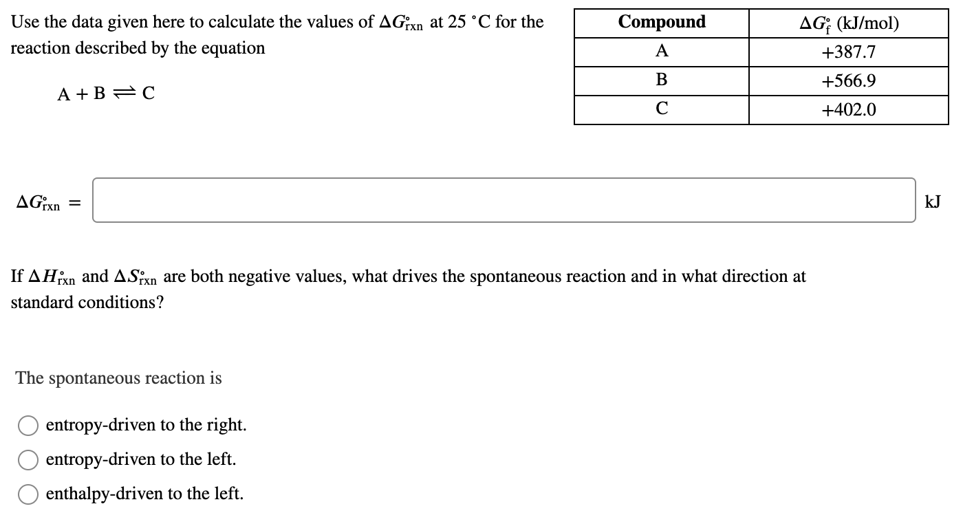 Solved Use the data given here to calculate the values of | Chegg.com