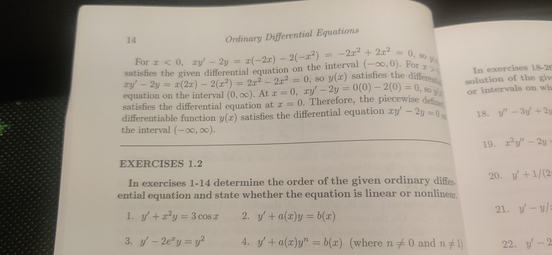 Solved Ordinary Differential Equations satisfies the given | Chegg.com