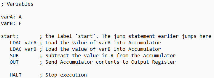 Solved 1. Write a program which will subtract A from F | Chegg.com