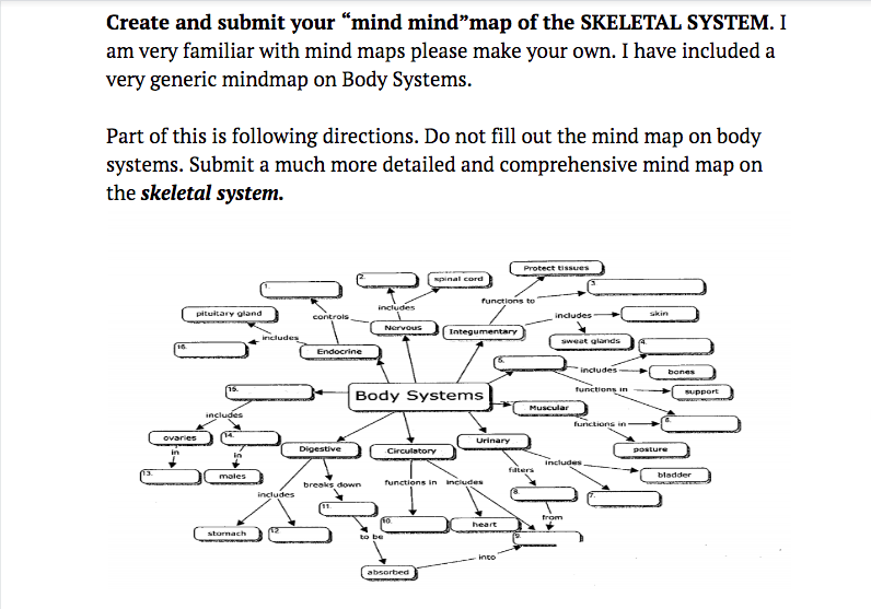 Solved Create And Submit Your Mind Mind”map Of The Skeletal