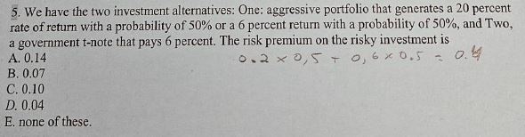 Solved We have the two investment alternatives: One: | Chegg.com