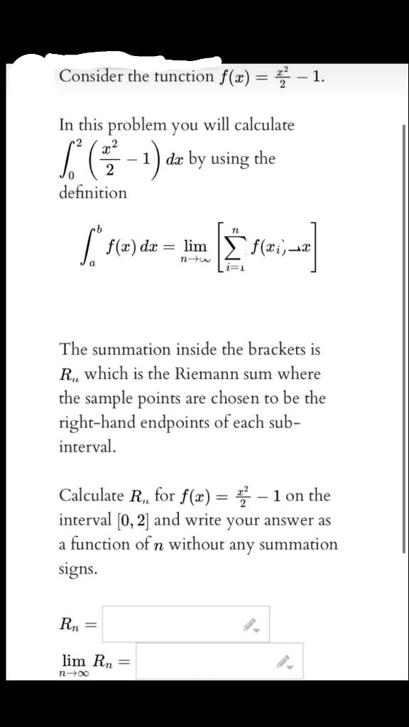 Solved Consider the function f(x) = 2 - 1. In this problem | Chegg.com