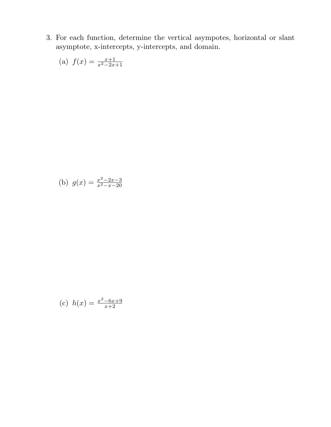 Solved 3 For Each Function Determine The Vertical