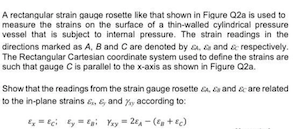 Solved The rectangular strain gauge rosette in Figure Q2a is | Chegg.com