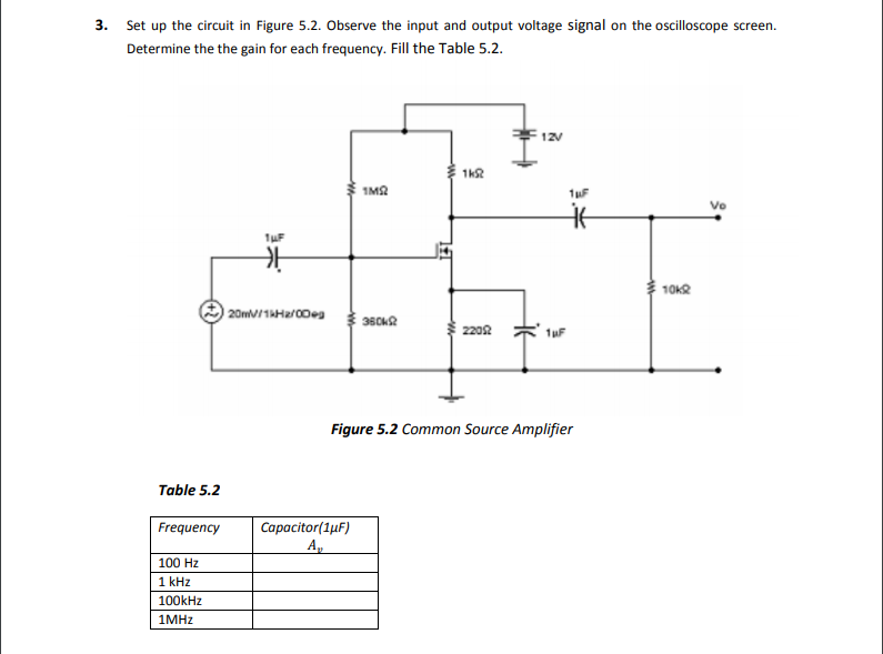 Solved 3. Set up the circuit in Figure 5.2. Observe the | Chegg.com