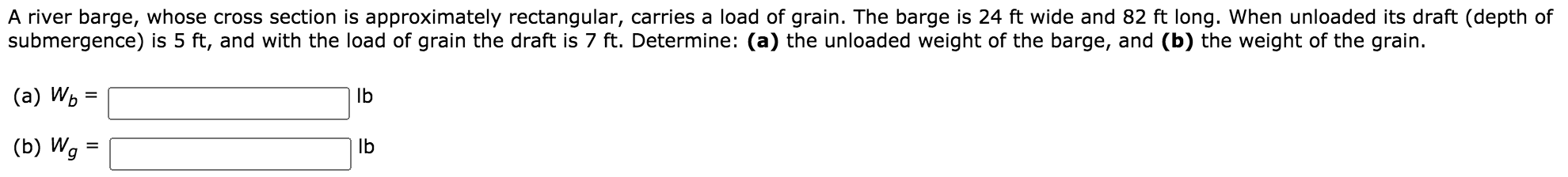 Solved A River Barge, Whose Cross Section Is Approximately | Chegg.com