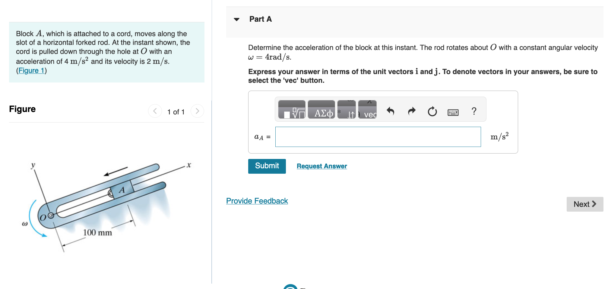 Solved Block A, which is attached to a cord, moves along the | Chegg.com