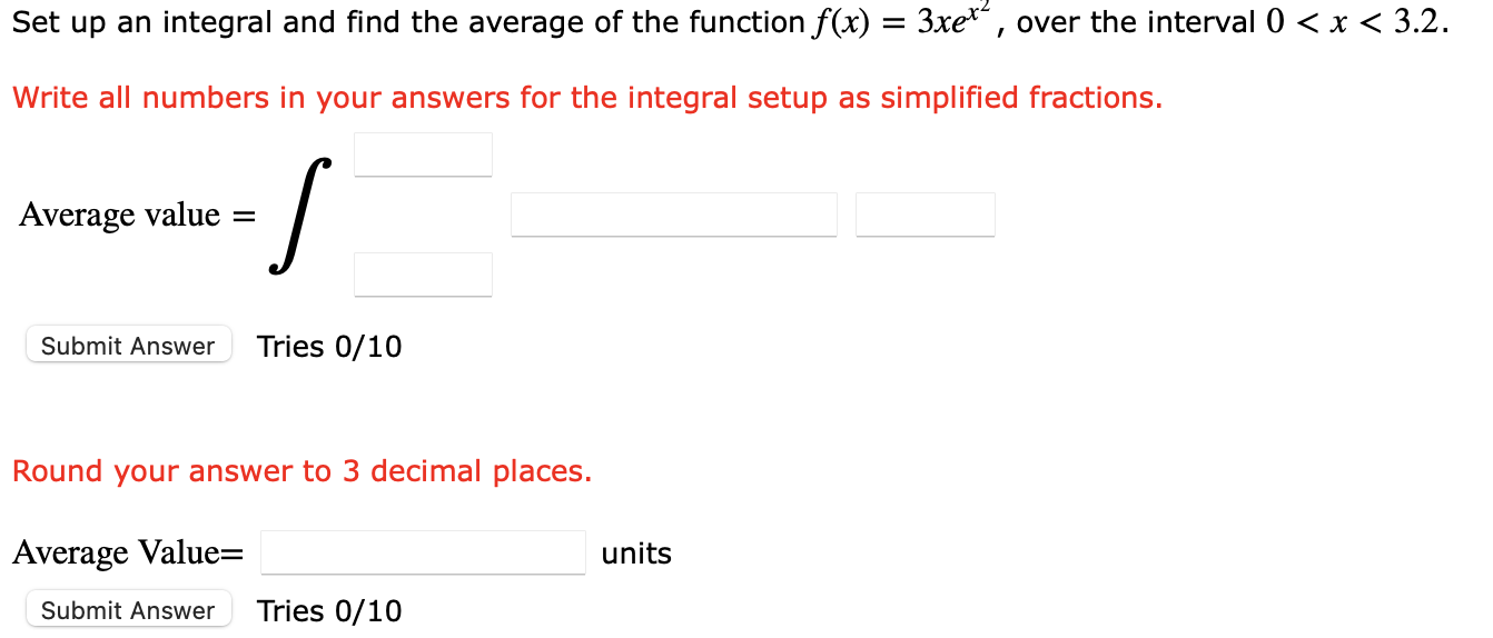 Solved Set up an integral and find the average of the | Chegg.com