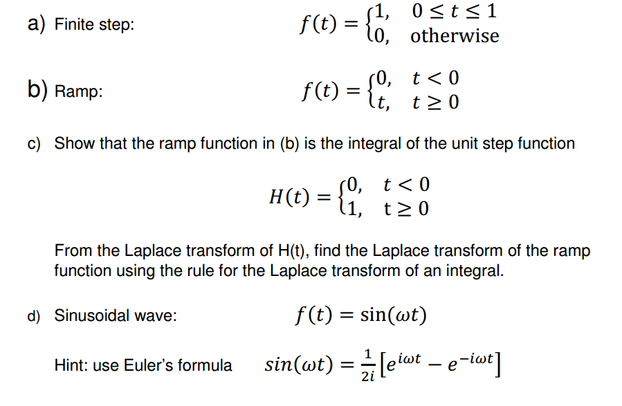 Solved A) Finite Step: B) Ramp C) Show That The Ramp | Chegg.com