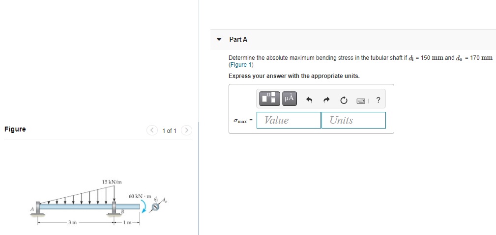Solved Part A Determine the absolute maximum bending stress | Chegg.com